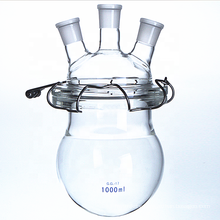 Transparent high borosilicate glass chemistry laboratory equipment chemical three-jacketed reactor